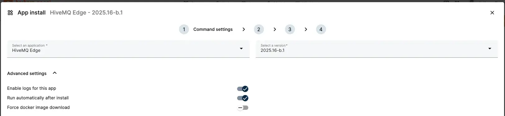 Adding first app on Barbara to configure HiveMQ Edge