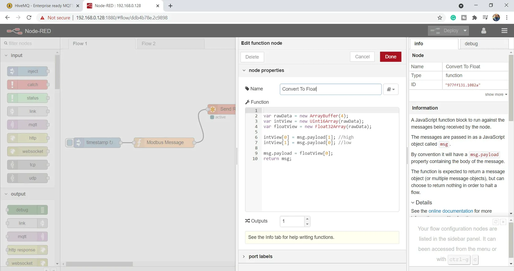 JavaScript code that perform the conversion