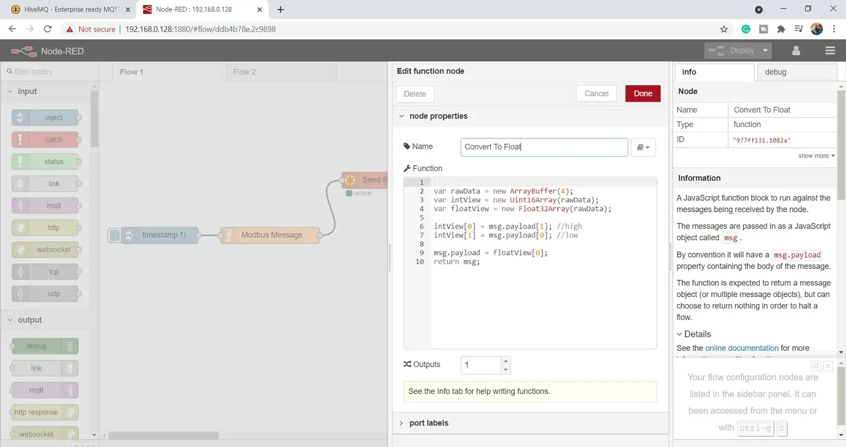 JavaScript code that perform the conversion