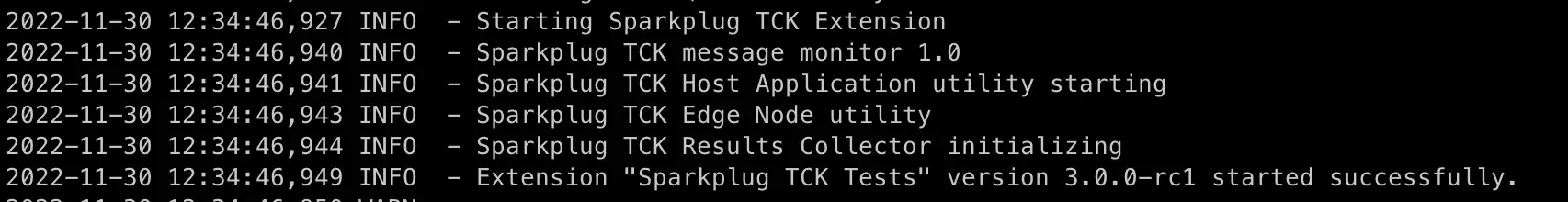 Verify the TCK extension is loaded