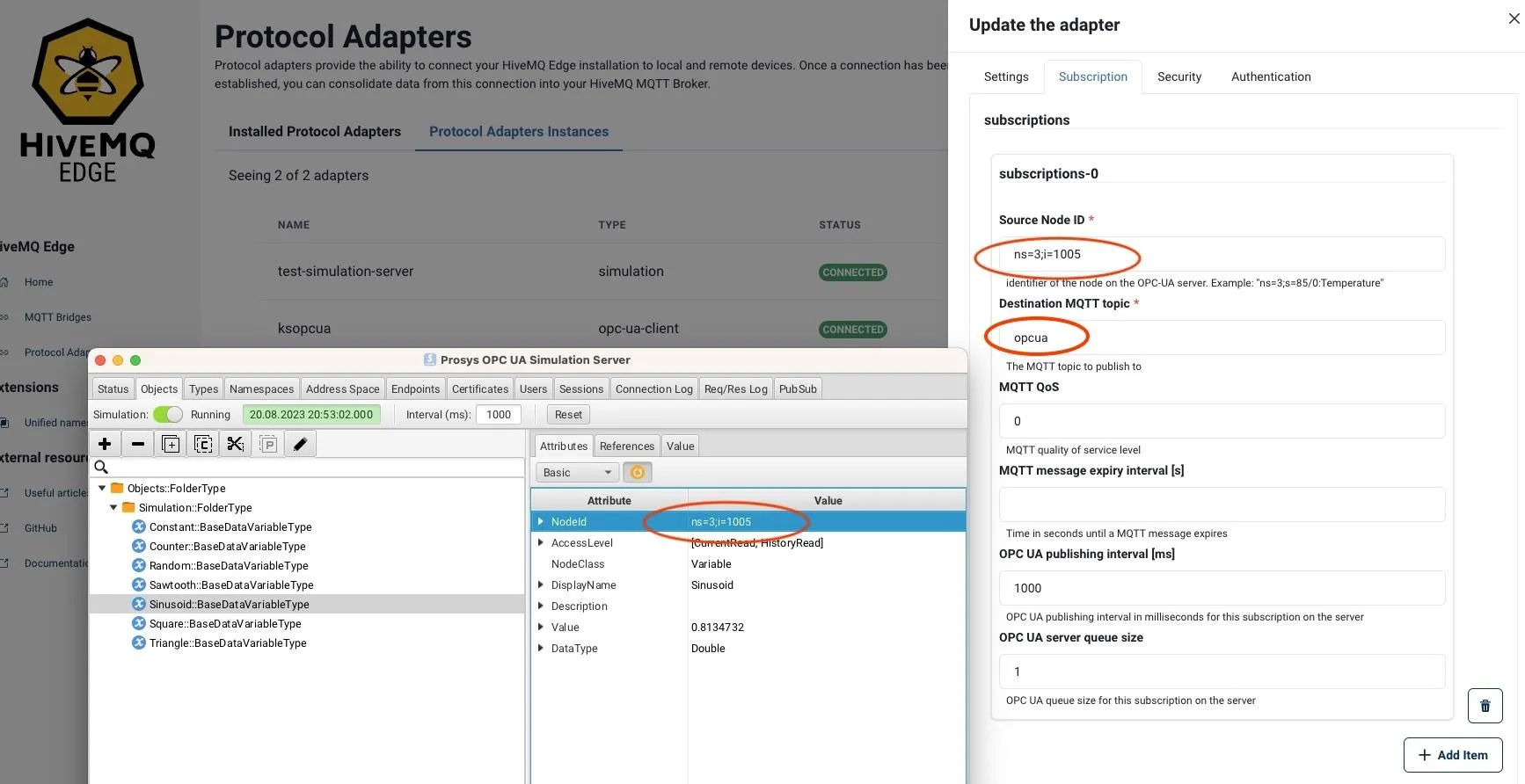 Define a descriptive MQTT destination topic