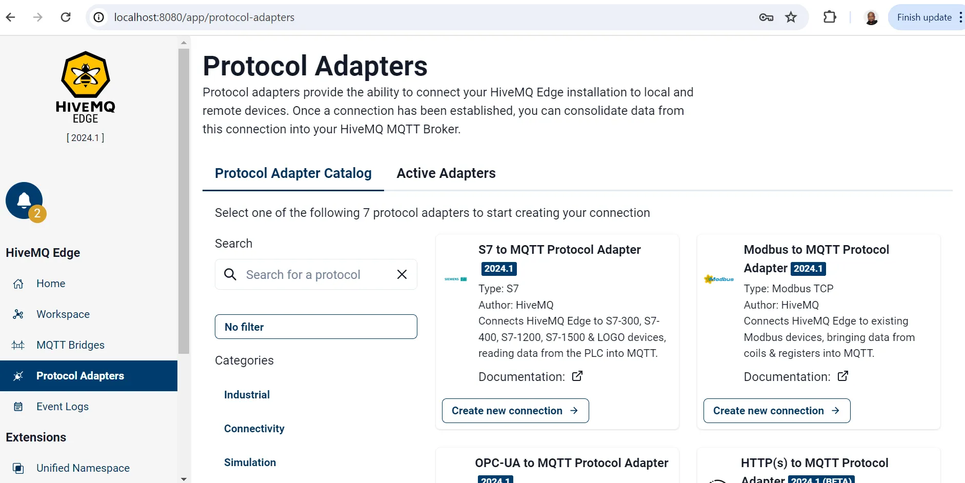 Protocol Adapters on HiveMQ Edge