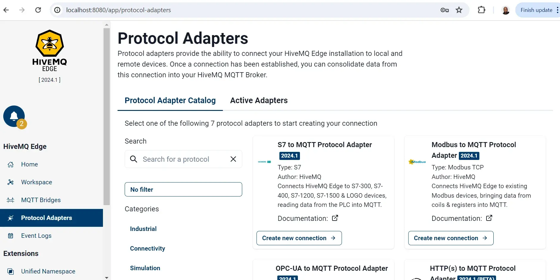 Protocol Adapters on HiveMQ Edge