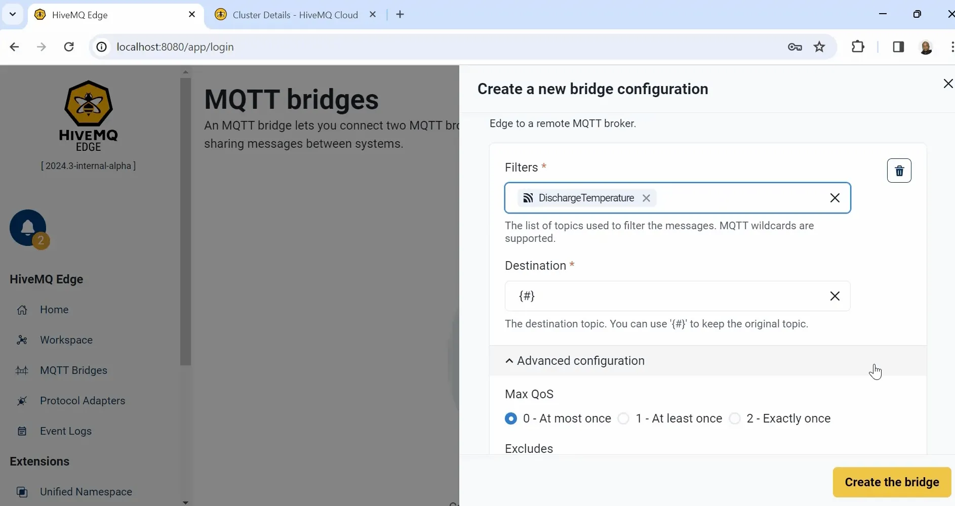 MQTT Bridges in HiveMQ Edge