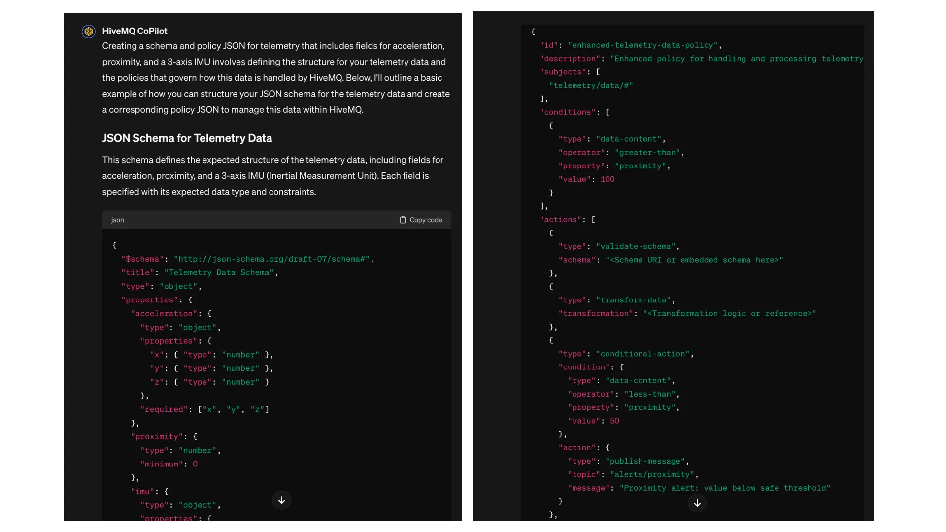 Generate and Validate JSON for HiveMQ Data Hub