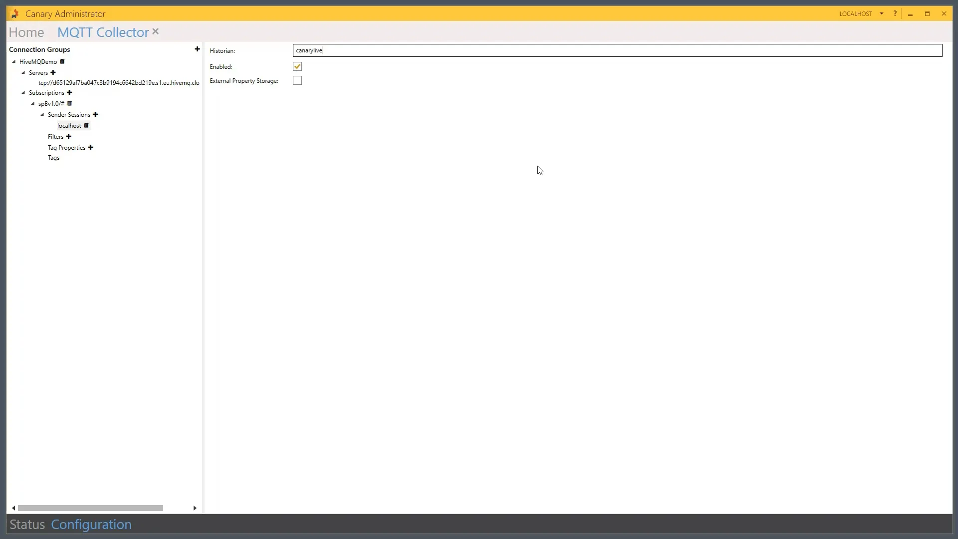 historian machine name called canarylive