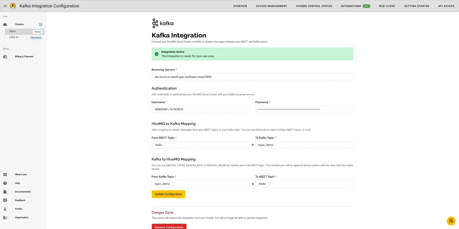 Enable the configuration