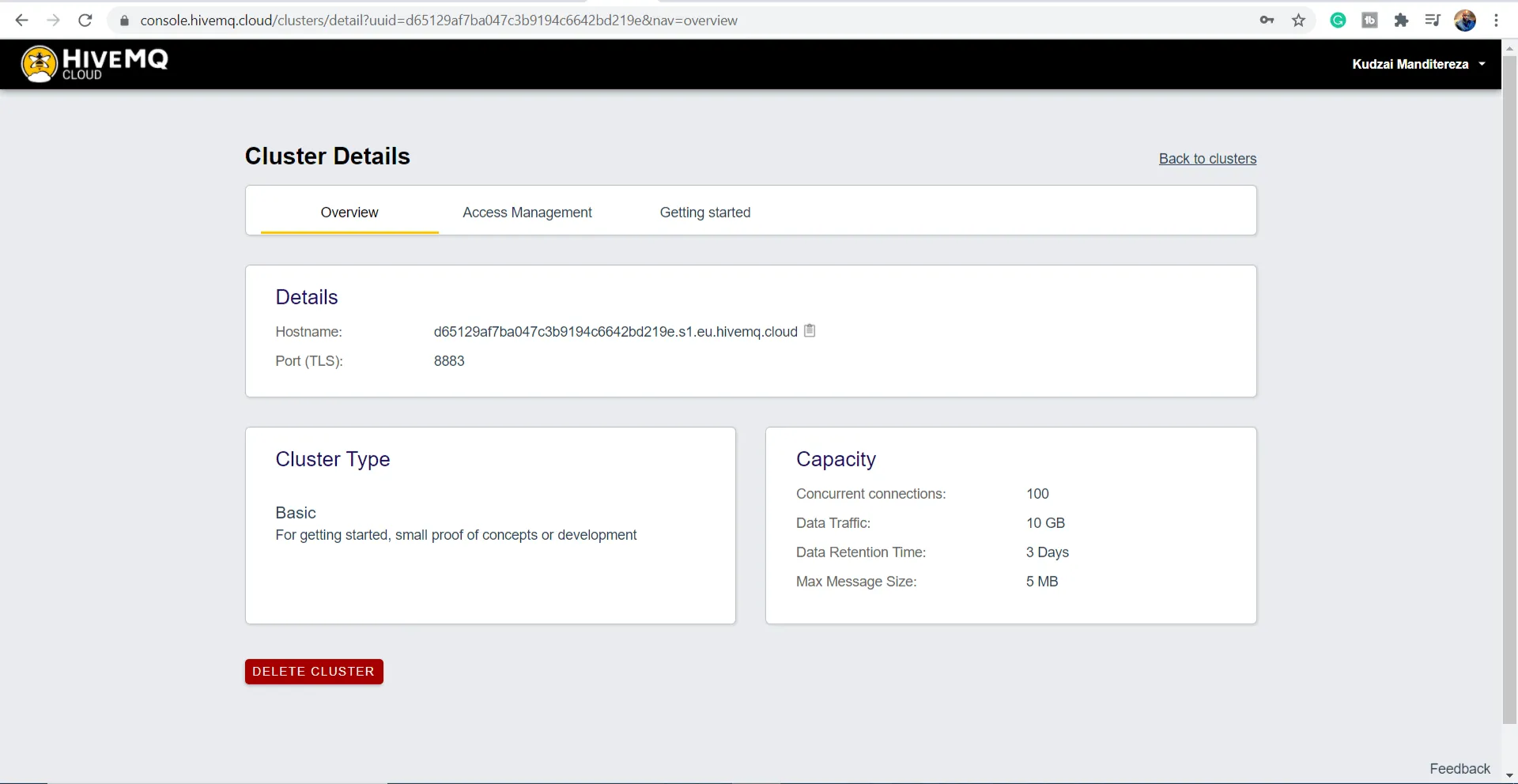 Cluster Details Overview