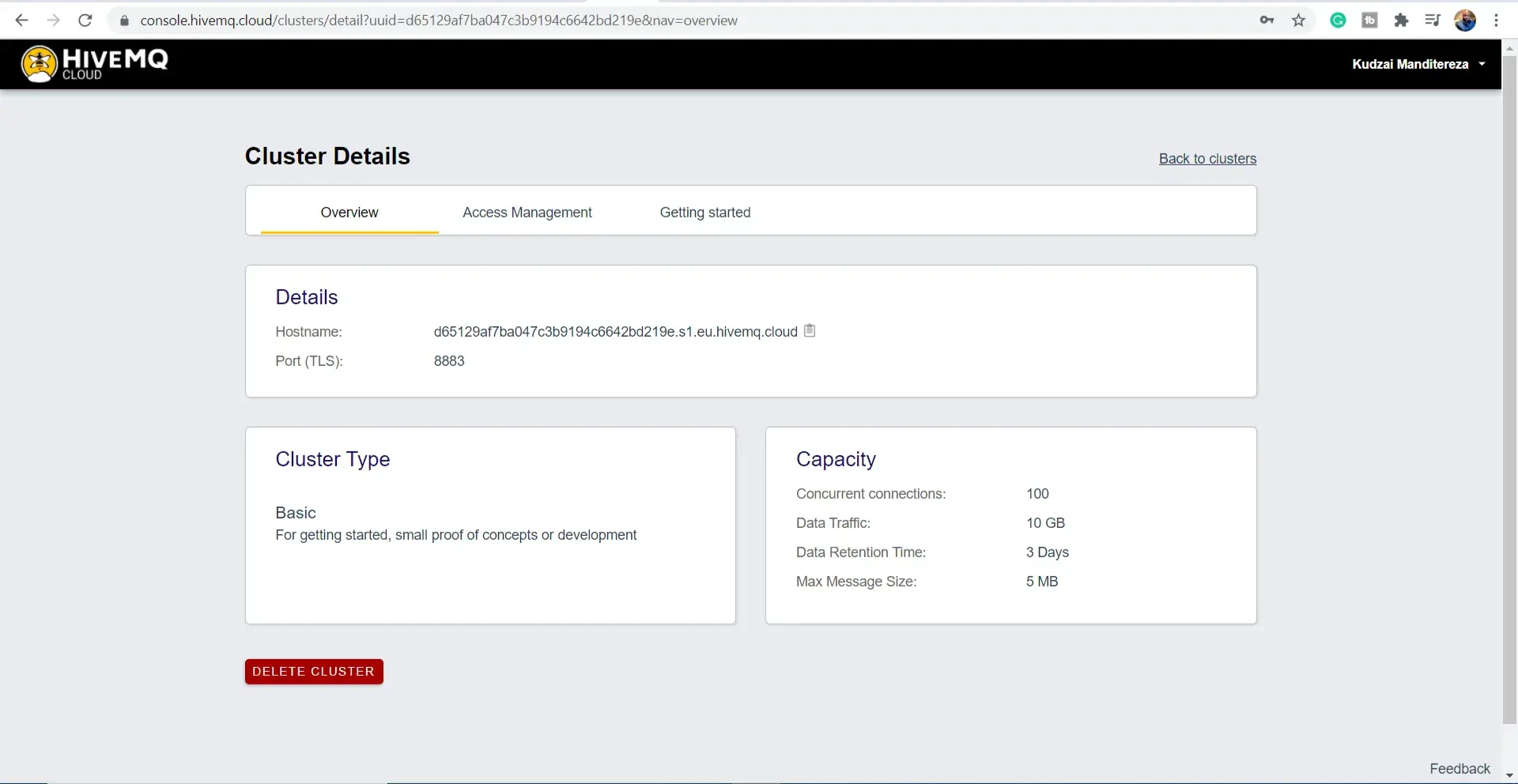 Cluster Details Overview