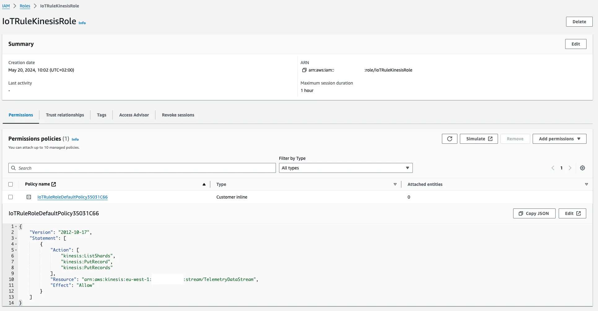AWS IAM Role and IAM Policy in the AWS Web Console