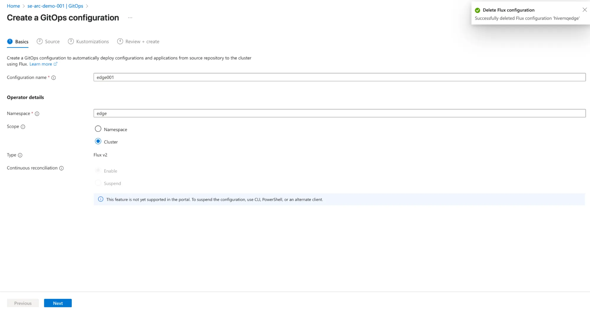 Creating a GitOps Configuration on Microsoft Azure Arc