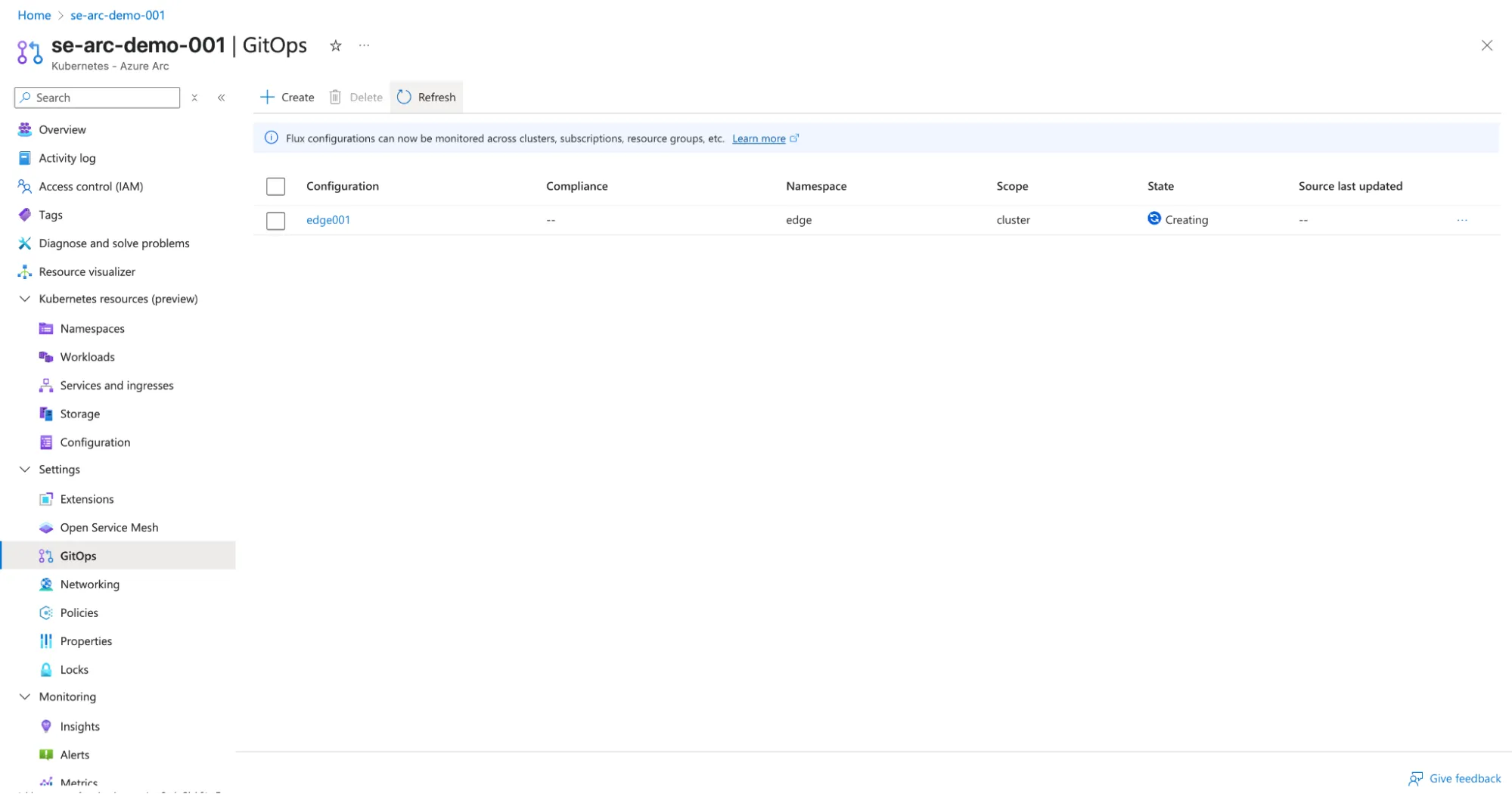 Creating a GitOps Configuration on Microsoft Azure Arc