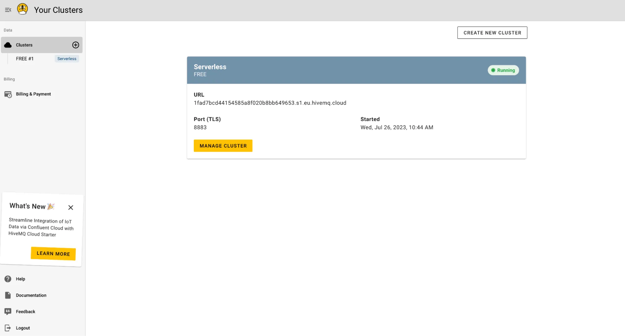 HiveMQ Cloud Clusters