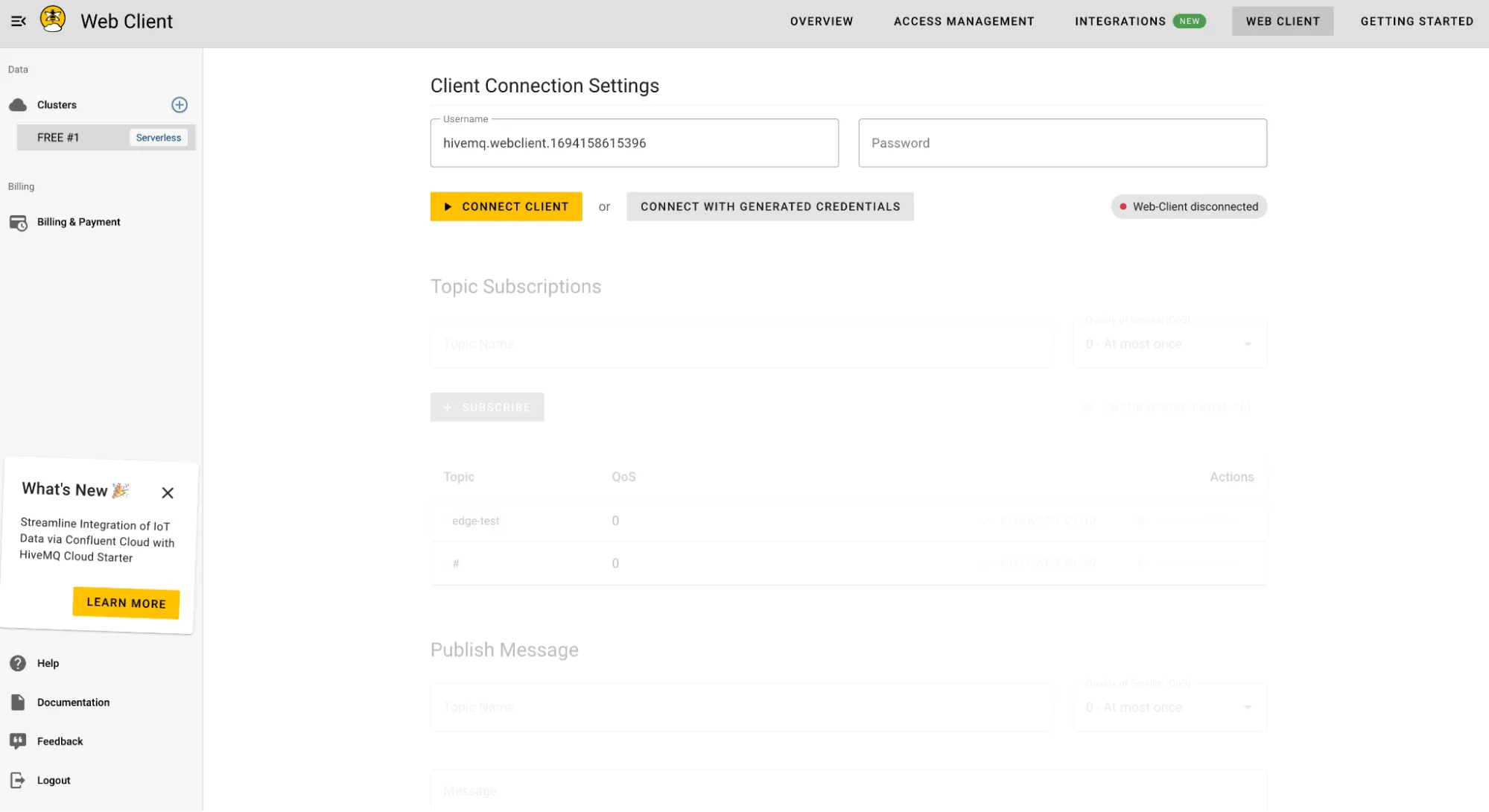 Monitoring Edge Data Coming Through to HiveMQ Cloud