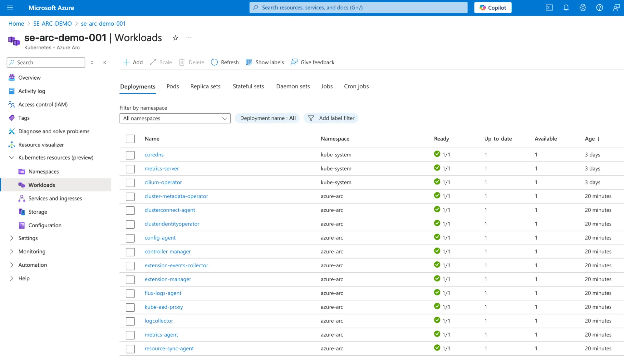 Kubernetes Cluster Workloads on Microsoft Azure