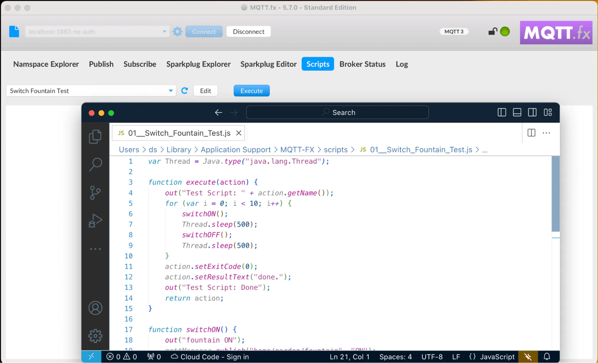 MQTT.fx Test Script