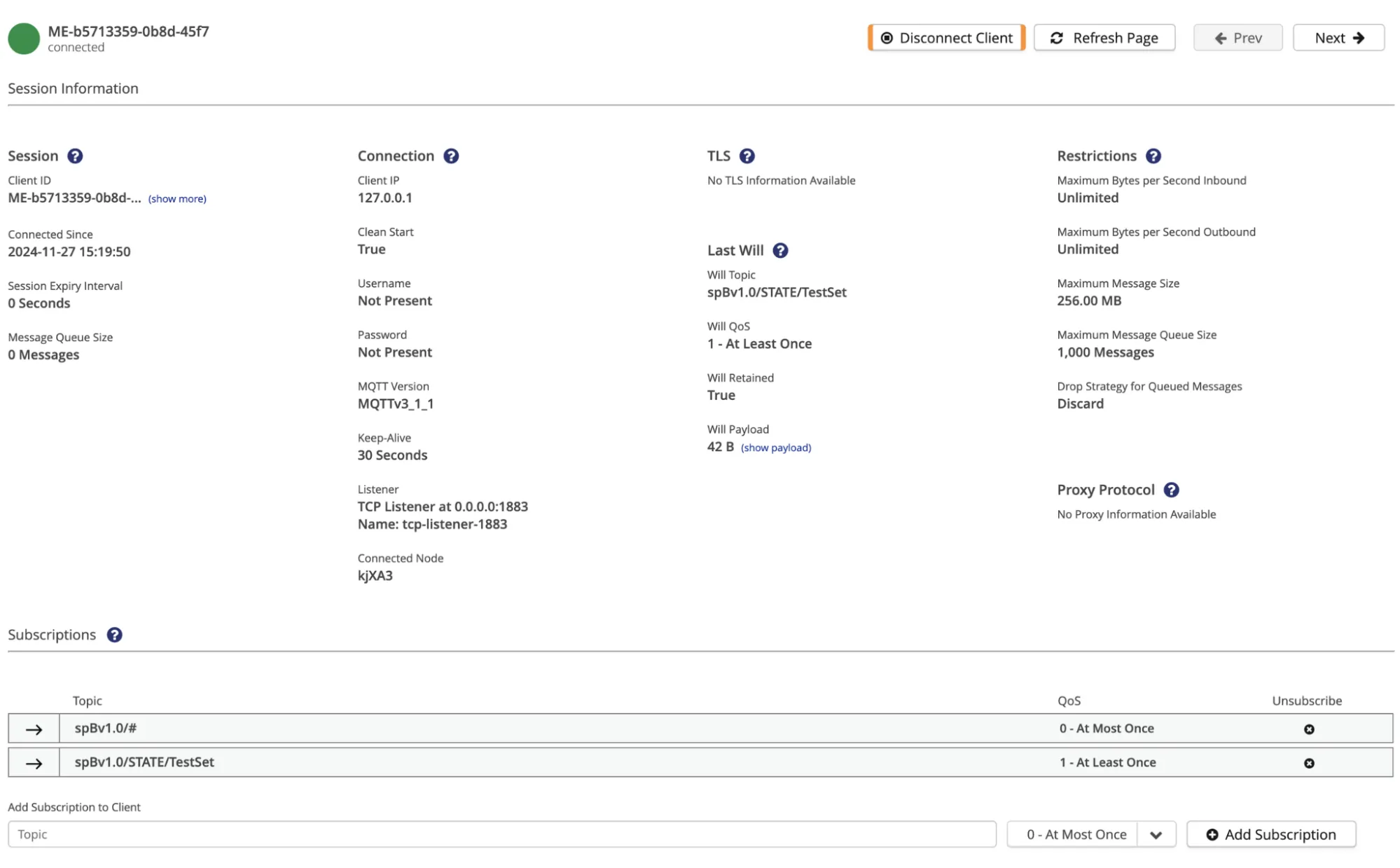 Validation and Testing Ignition to MQTT Within HiveMQ Control Center