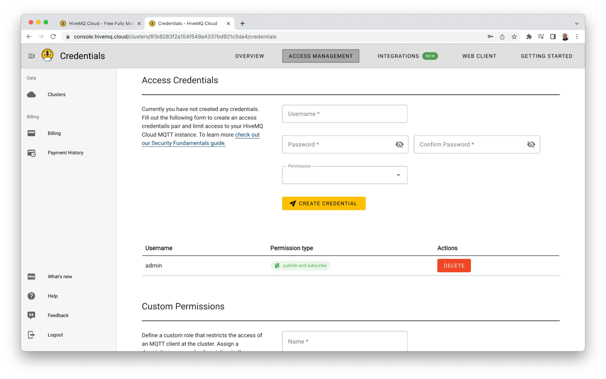 HiveMQ Cloud Broker Cluster