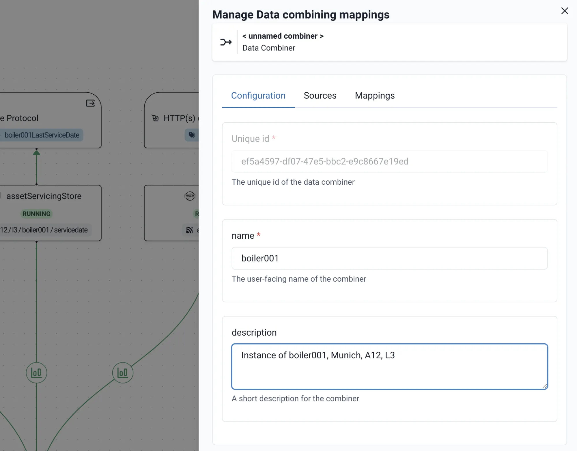 Data combining mapping
