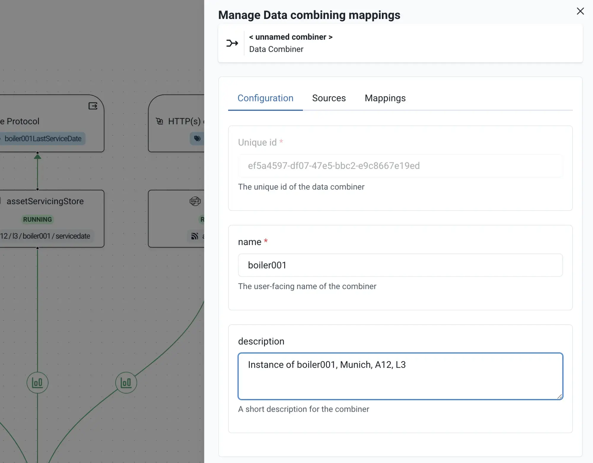 Data combining mapping