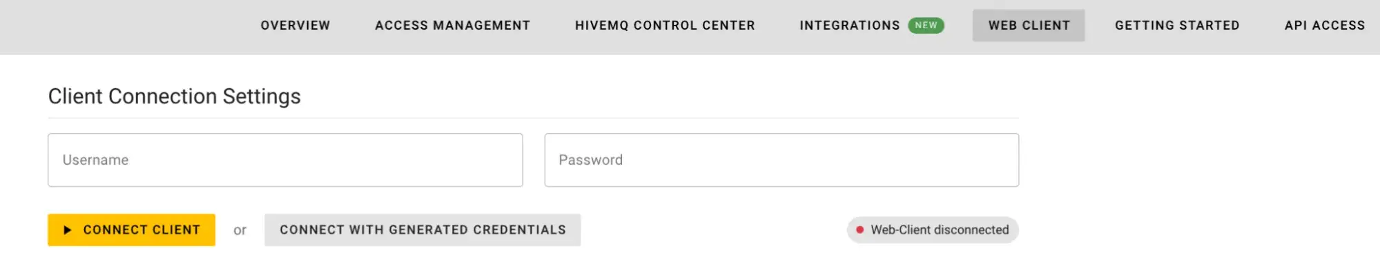 Client Connection Settings on HiveMQ Cloud