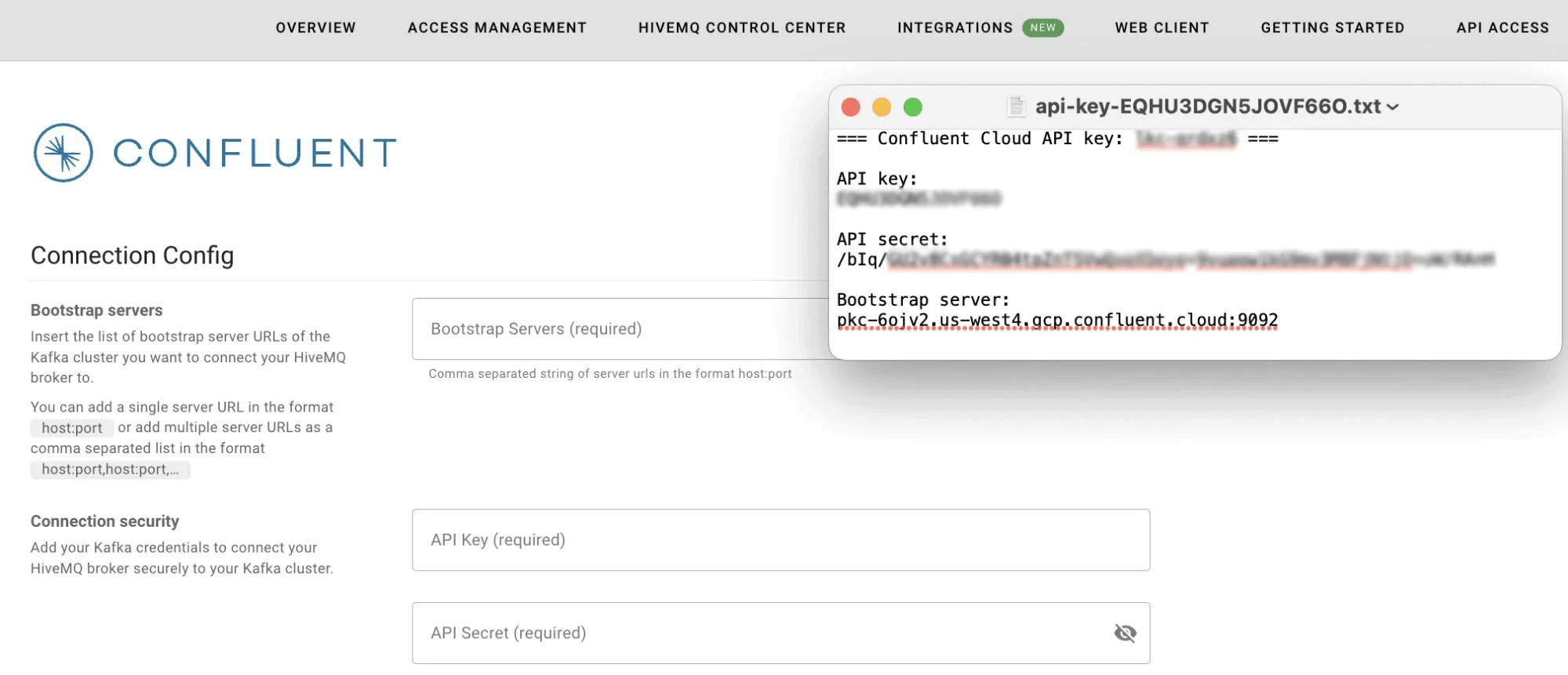 Connection between HiveMQ Cloud and Confluent Cloud