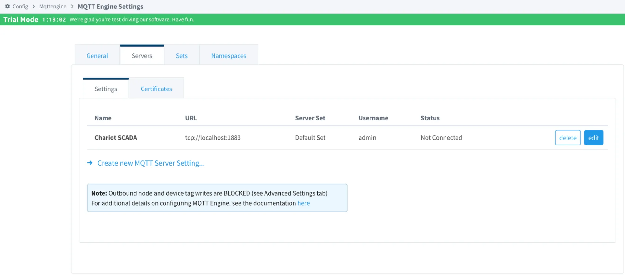 Connecting MQTT Engine module to MQTT broker.