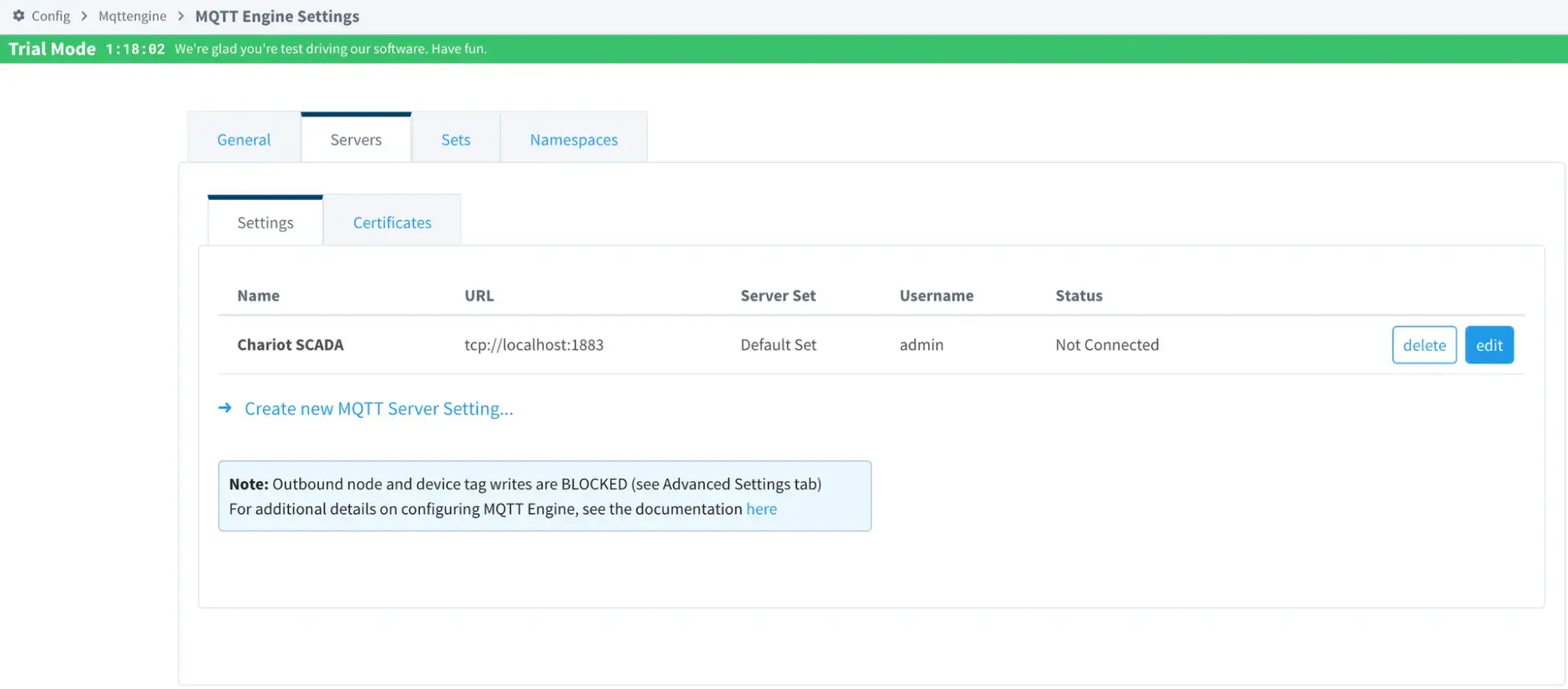 Connecting MQTT Engine module to MQTT broker.