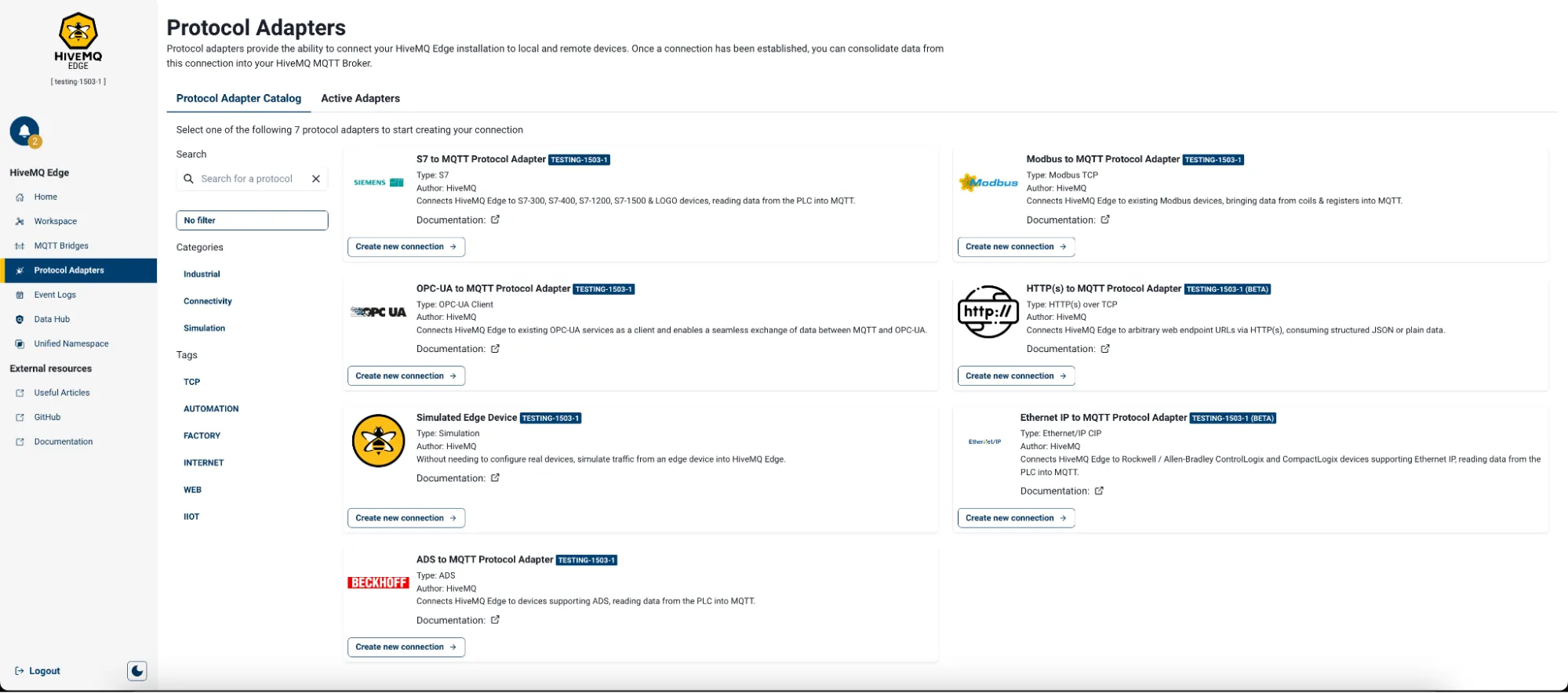 Protocol Adapters in HiveMQ Edge