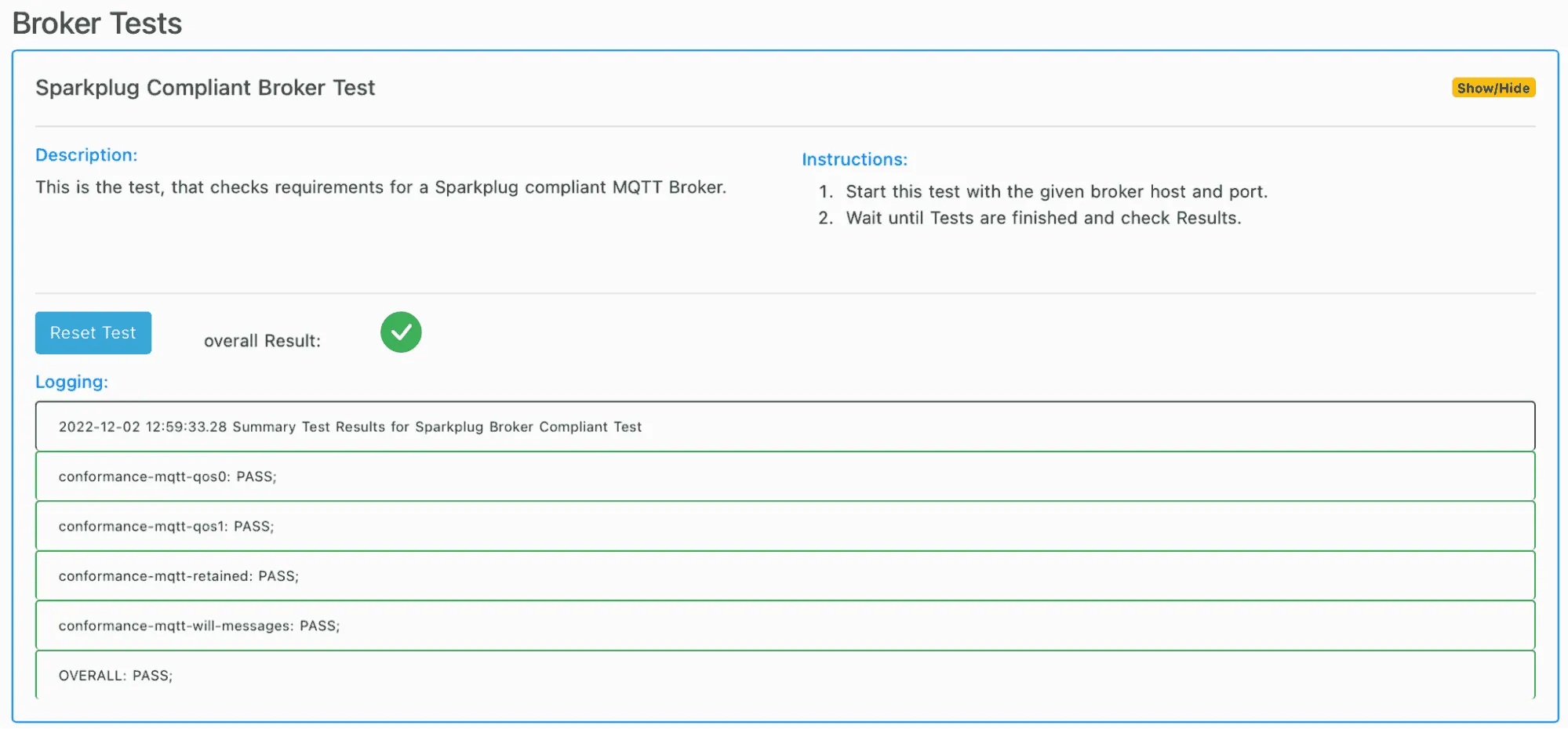 Sparkplug Compliant Broker Test
