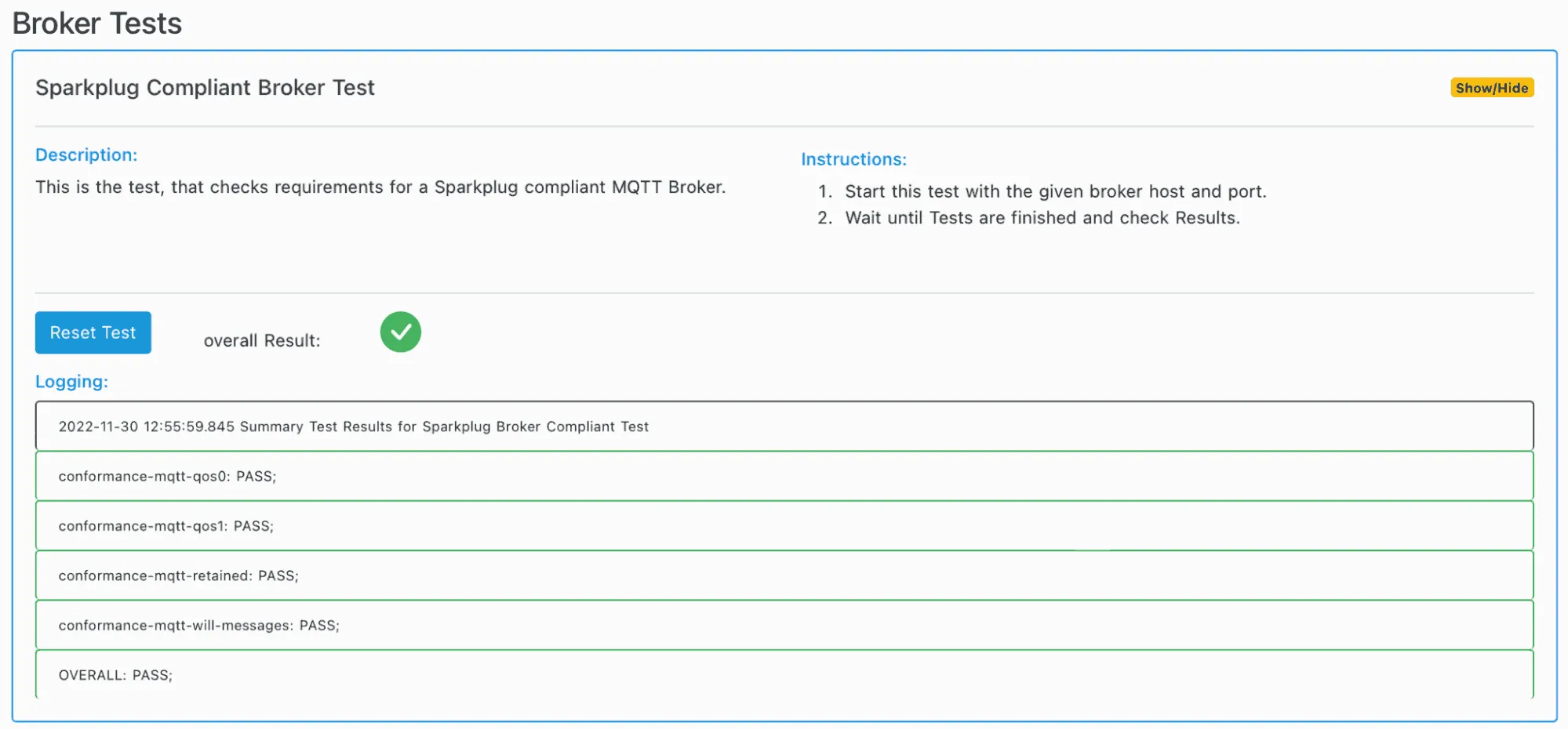 Sparkplug Compliant Broker Test