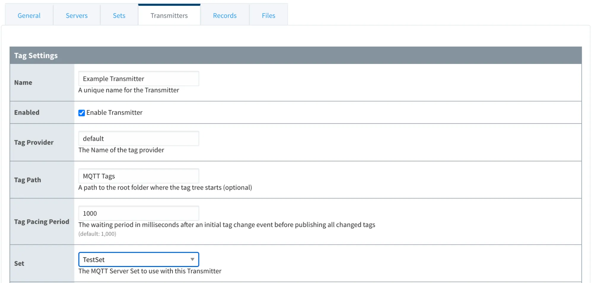 Create new MQTT Server Setting