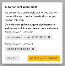 Auto connect Web Client GUI Pop-up