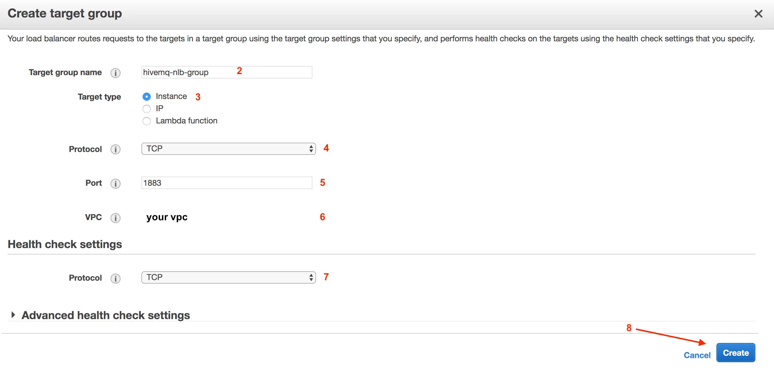 Create target group