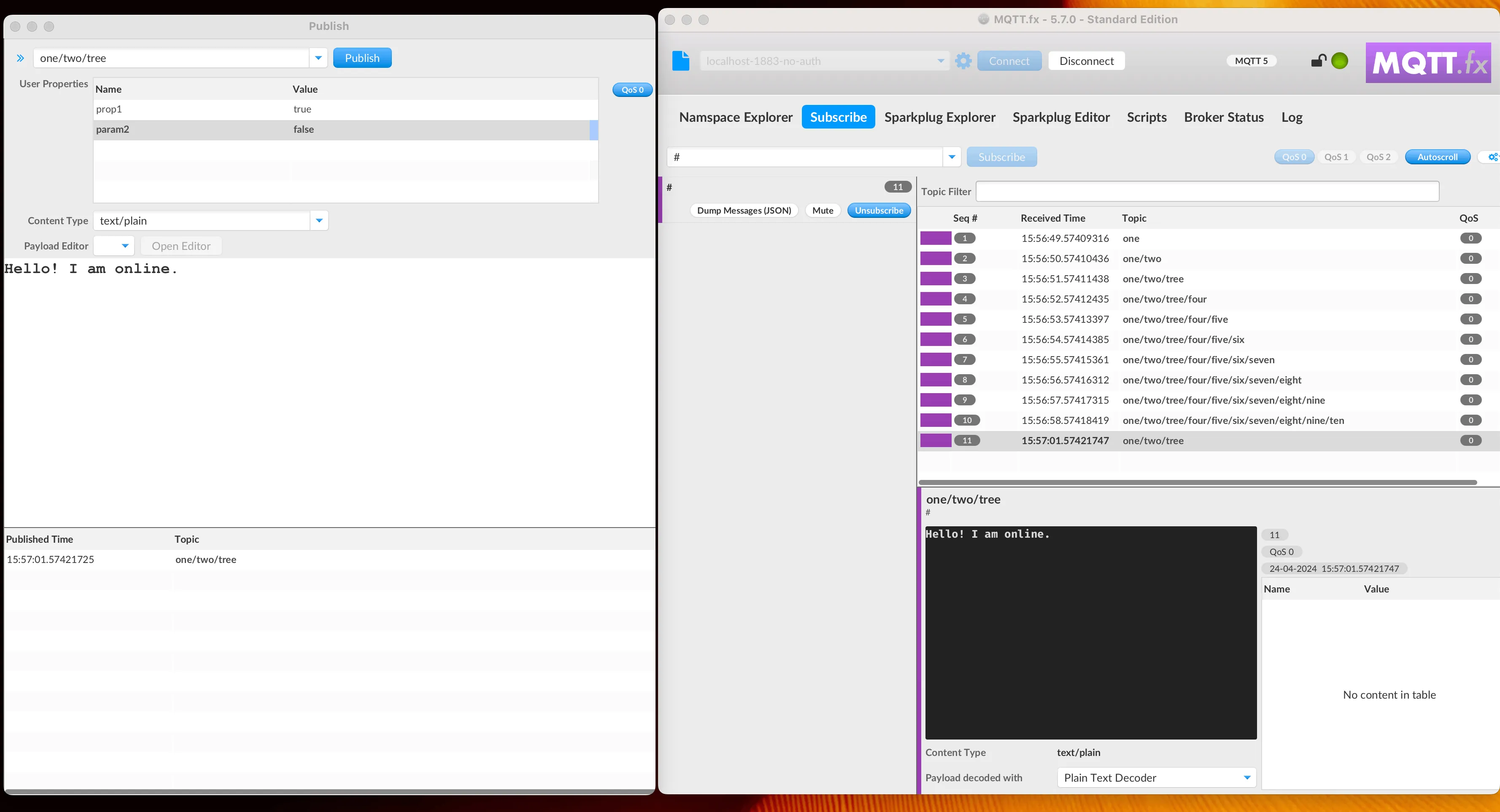 MQTT.fx publish subscribe