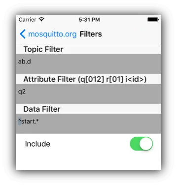 MQTT Inspector Filter