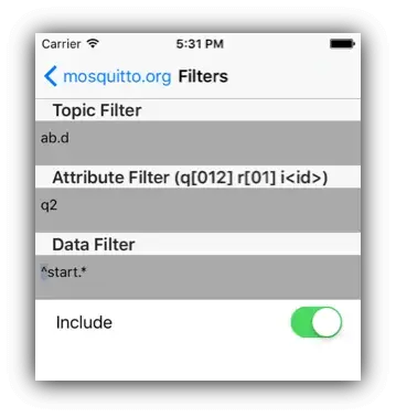 MQTT Inspector Filter