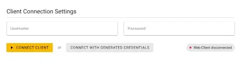 Client connection settings GUI