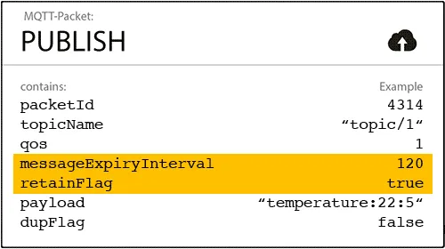 Publish Packet with Message Expiry Interval set to 120 seconds.