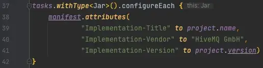 Adapt the manifest attributes in build.gradle.kts