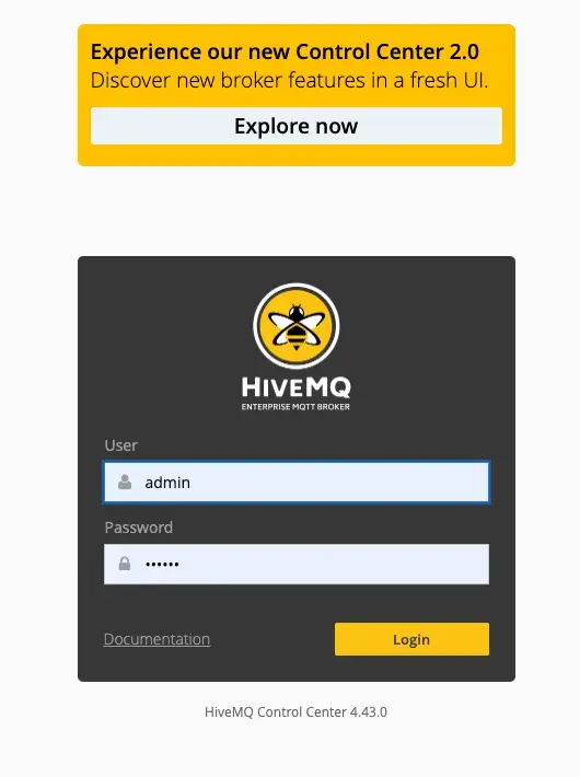 HiveMQ Enterprise MQTT Broker Control Center