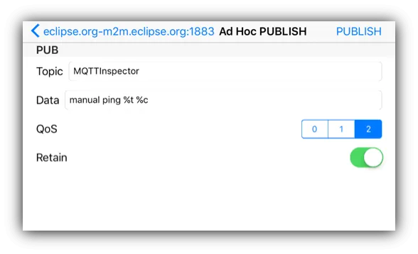 MQTT Inspector Publish MQTT Inspector Publish