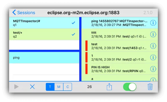 MQTT Inspector Message View MQTT Inspector Message View