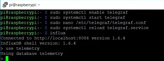 Select the telemetry database