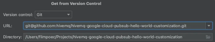 Paste the Hello World Customization GitHub URL