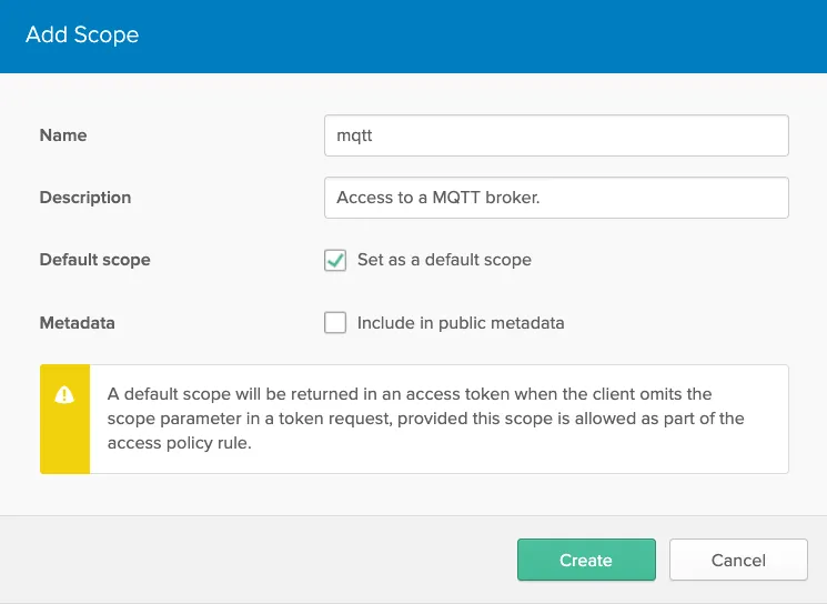 Okta MQTT Scope