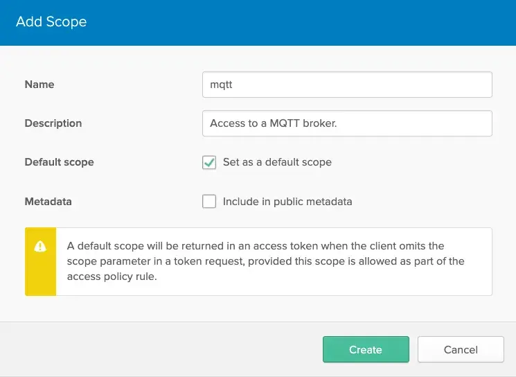 Okta MQTT Scope