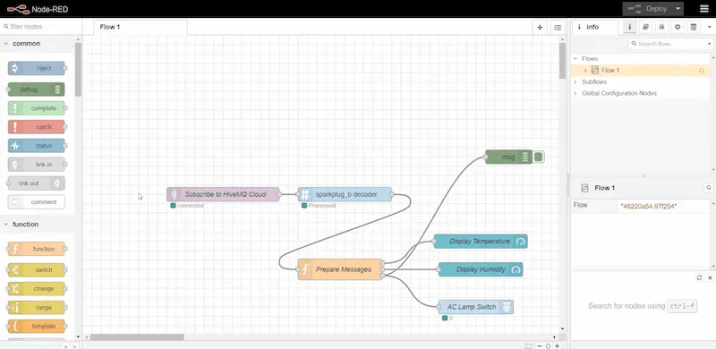 Start the Node-Red to build the flow