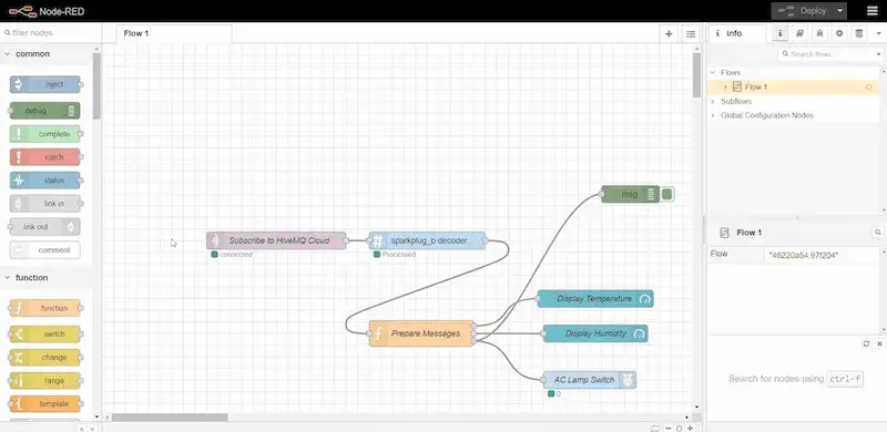 Start the Node-Red to build the flow