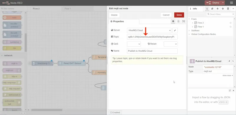 Add the Sparkplug B topic namespace